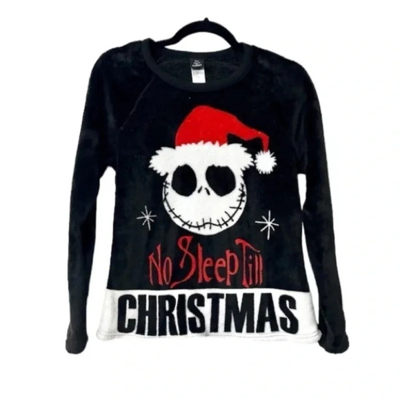 Disney Tim Burton's The Nightmare Before Christmas Fleece Pajama Top Size S GUC - Picture 1 of 7